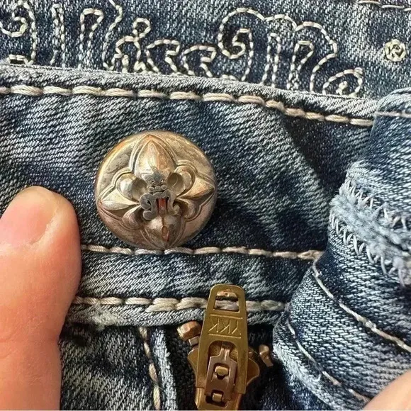 Miss Me Jeans‎ Mid Rise Bootcut Embellished Back Pockets Cropped Womens Sz 30 - Image 15