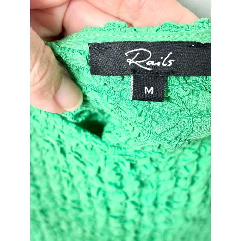 Rails Julie Sleeveless Scoop Neck Popcorn Mini Tank Dress Clover Women's Size M - Image 4