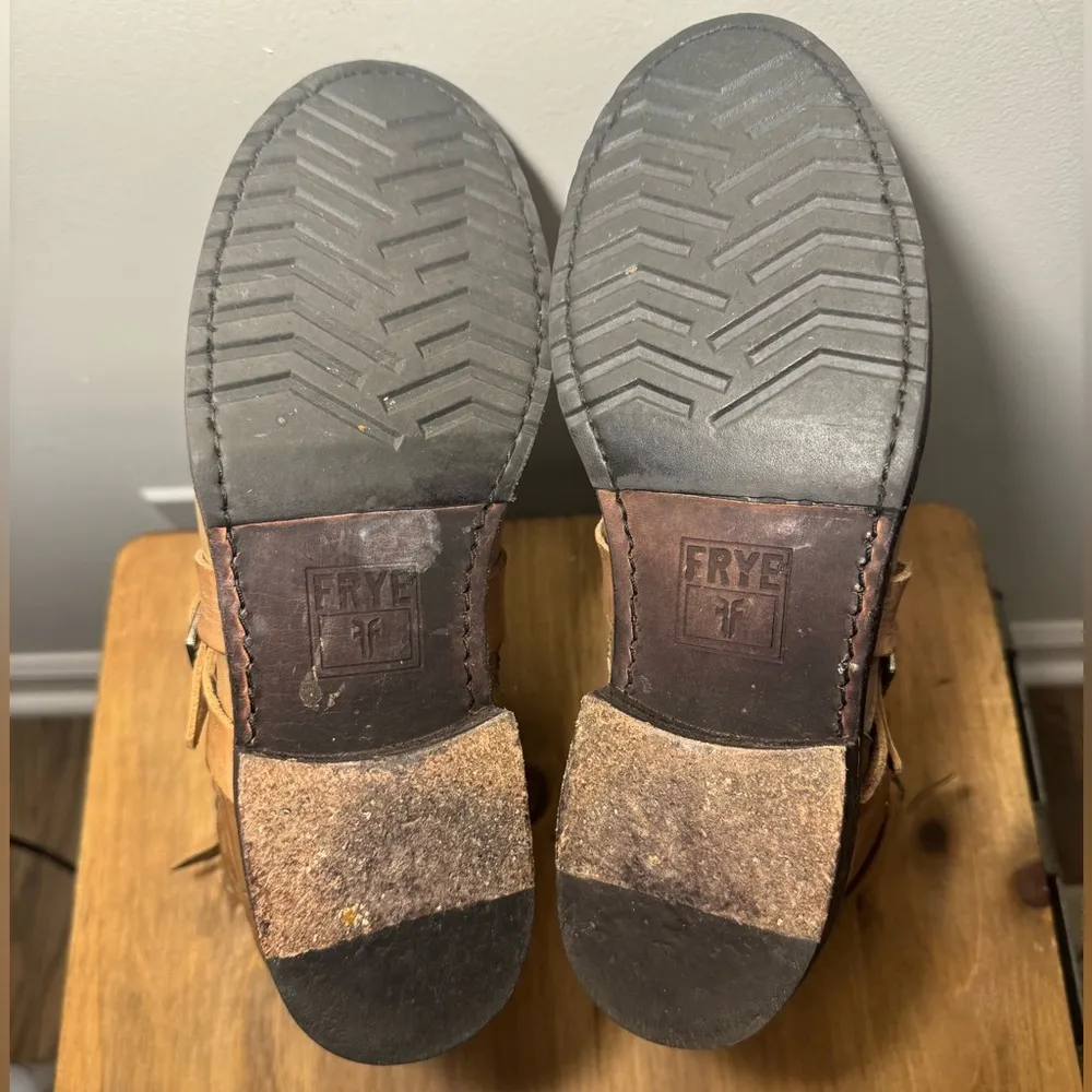 Frye  Veronica booties short Strappy boots tan brown ankle boot womens 8.5 tan - Image 9