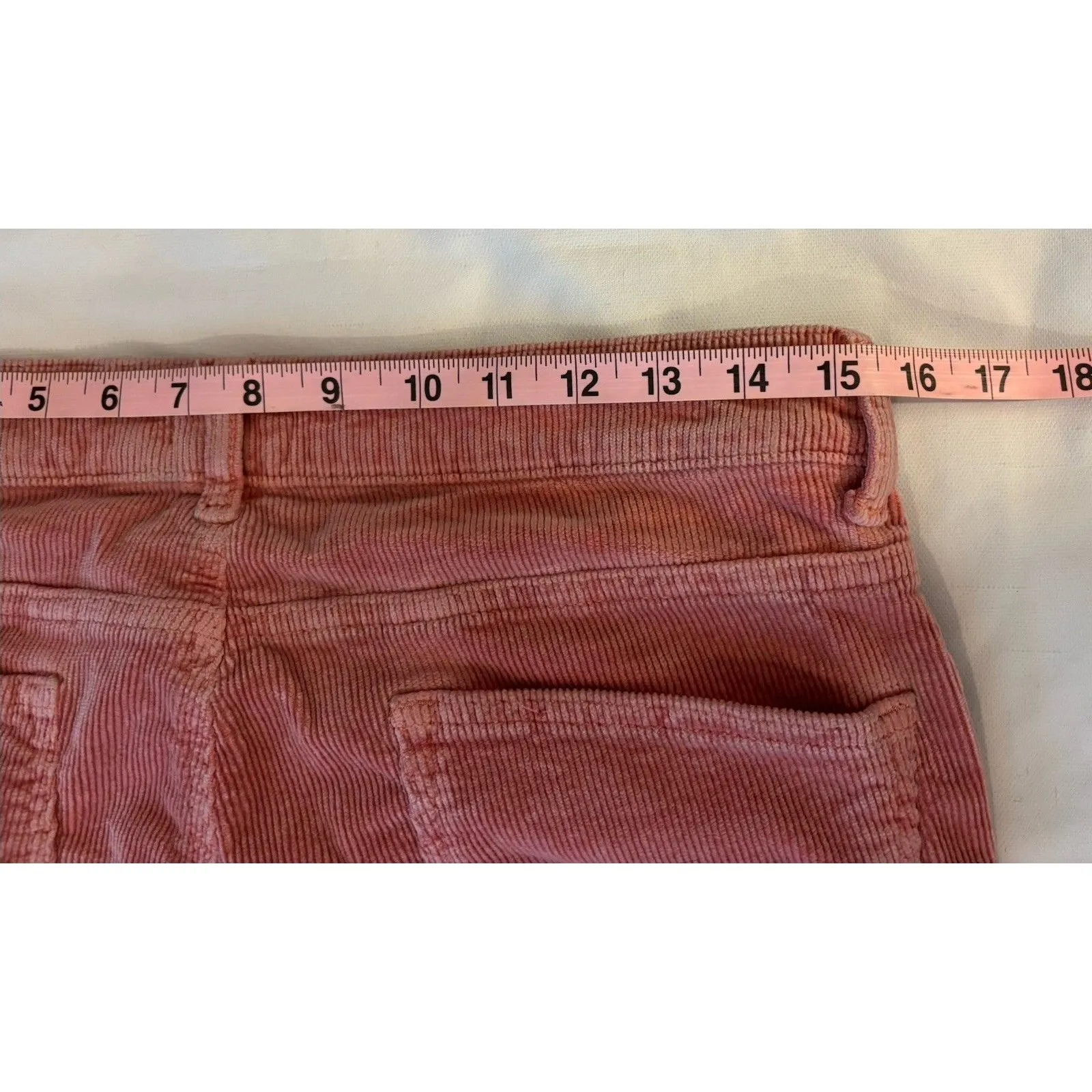 Anthropologie The Yaya Mid-Rise Corduroy Crop Flare Jeans Pink Rose Women’s 32T - Image 6