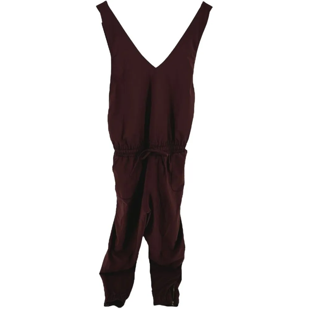 Albion Classic Overall Jumpsuit Jogger Tapered Leg Zip Hem Outdoor Wine Large - Image 2
