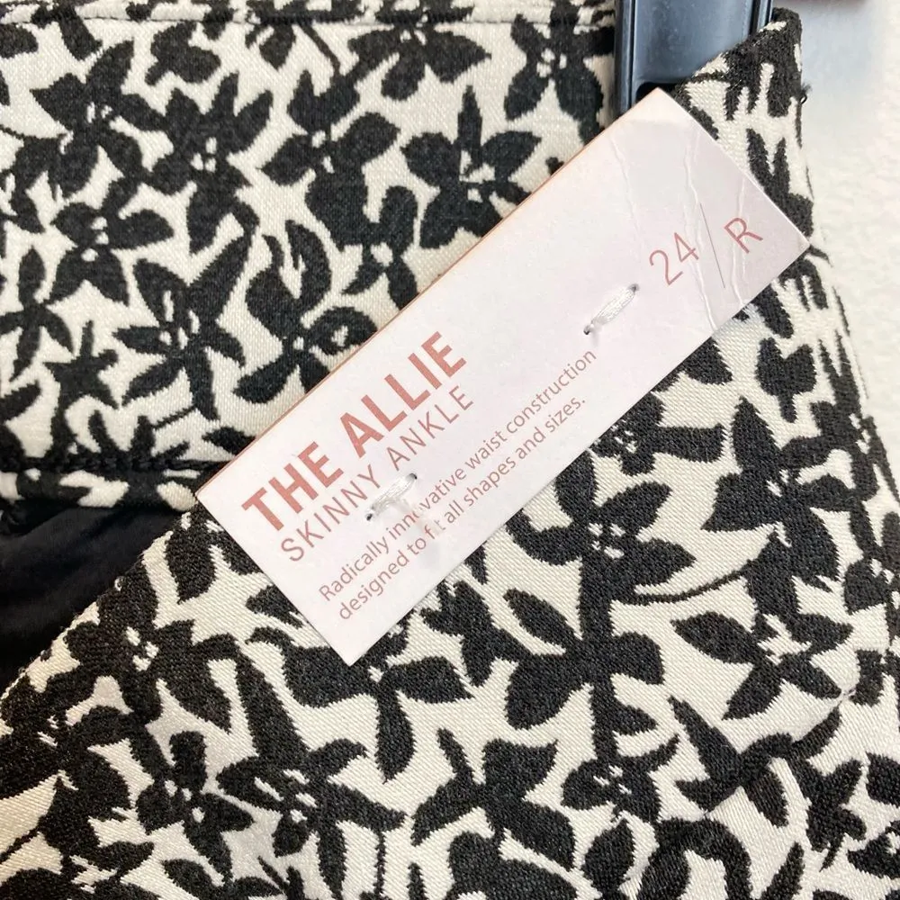 NWT LANE BRYANT THE ALLIE Plus Size Skinny Ankle Black White Pants Sz 24R - Image 8