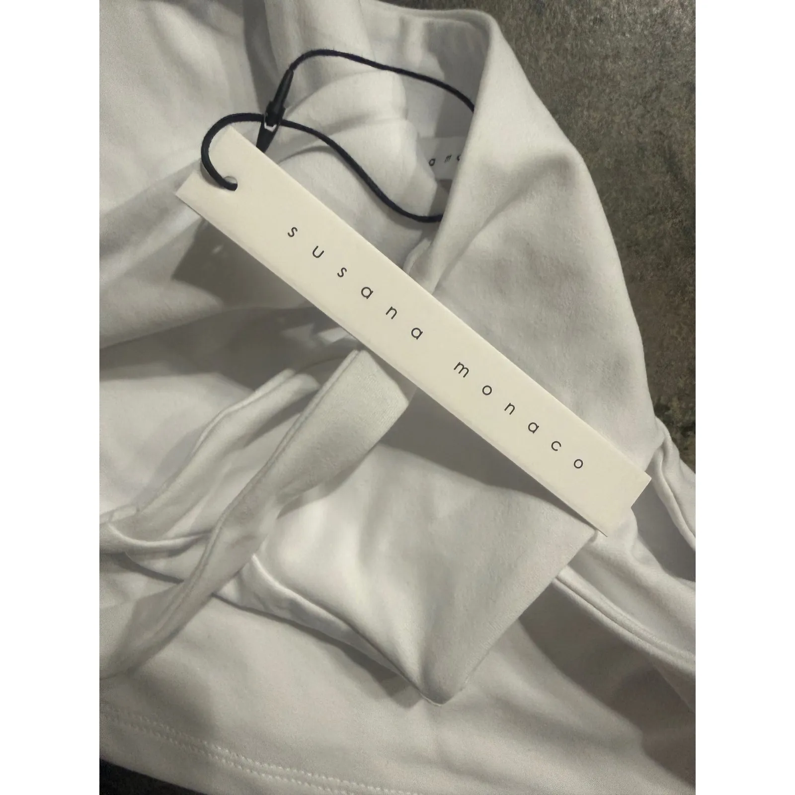 NWT Susana Monaco White Cutout Crossover Crop Top in Sugar Sz Medium $128 - Image 3