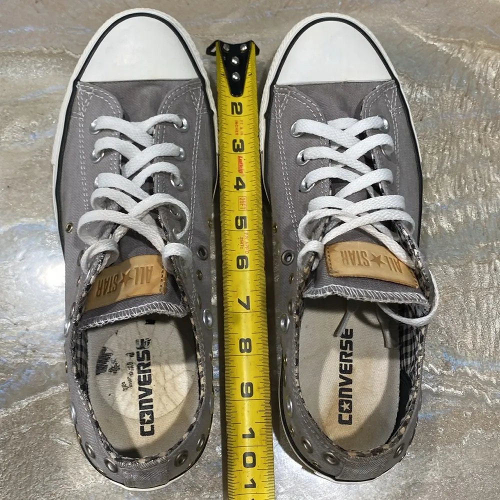 Converse All Star Low Tops Lace Up Gray Shoes Women’s 10 - Image 7