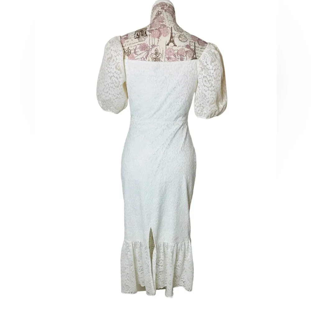 Michael Costello x Revolve White Lace Midi Dress Size Small - Image 6
