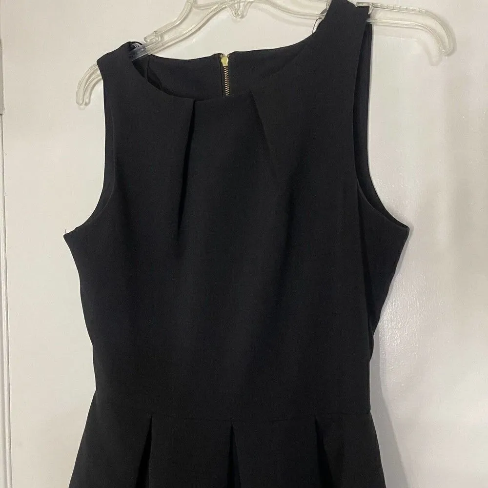 CLOSET London Navy tweed knit lace hem pleated mini dress size 12 Blue - Image 3