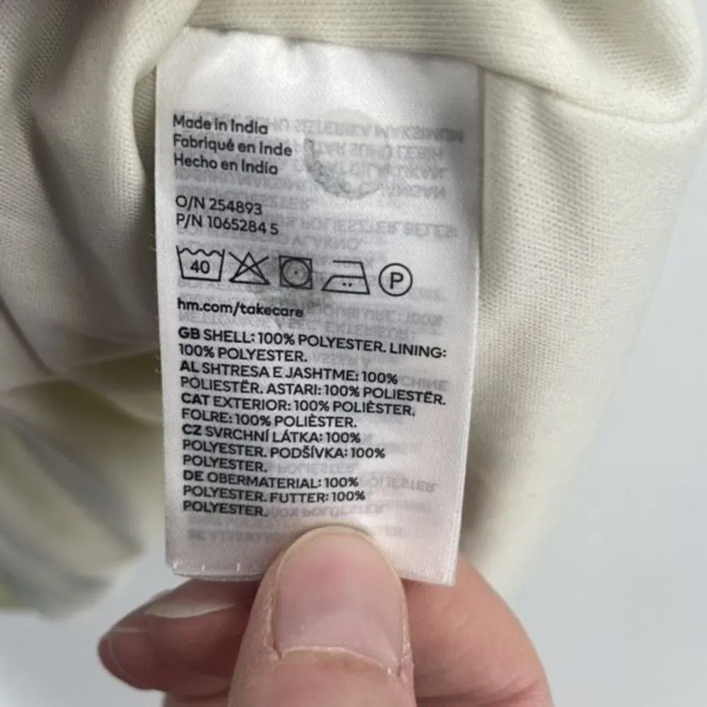 H&M Y2K Women's baby doll Floral Lined Sundress Yellow Green‎ Size XL Coquette - Image 9