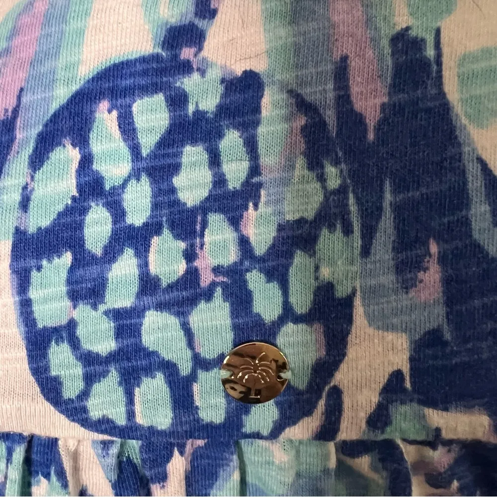 Lilly Pulitzer Women’s Dev Dress Serene Blue Tropi Call Me Cotton Size XXS 26168 - Image 4