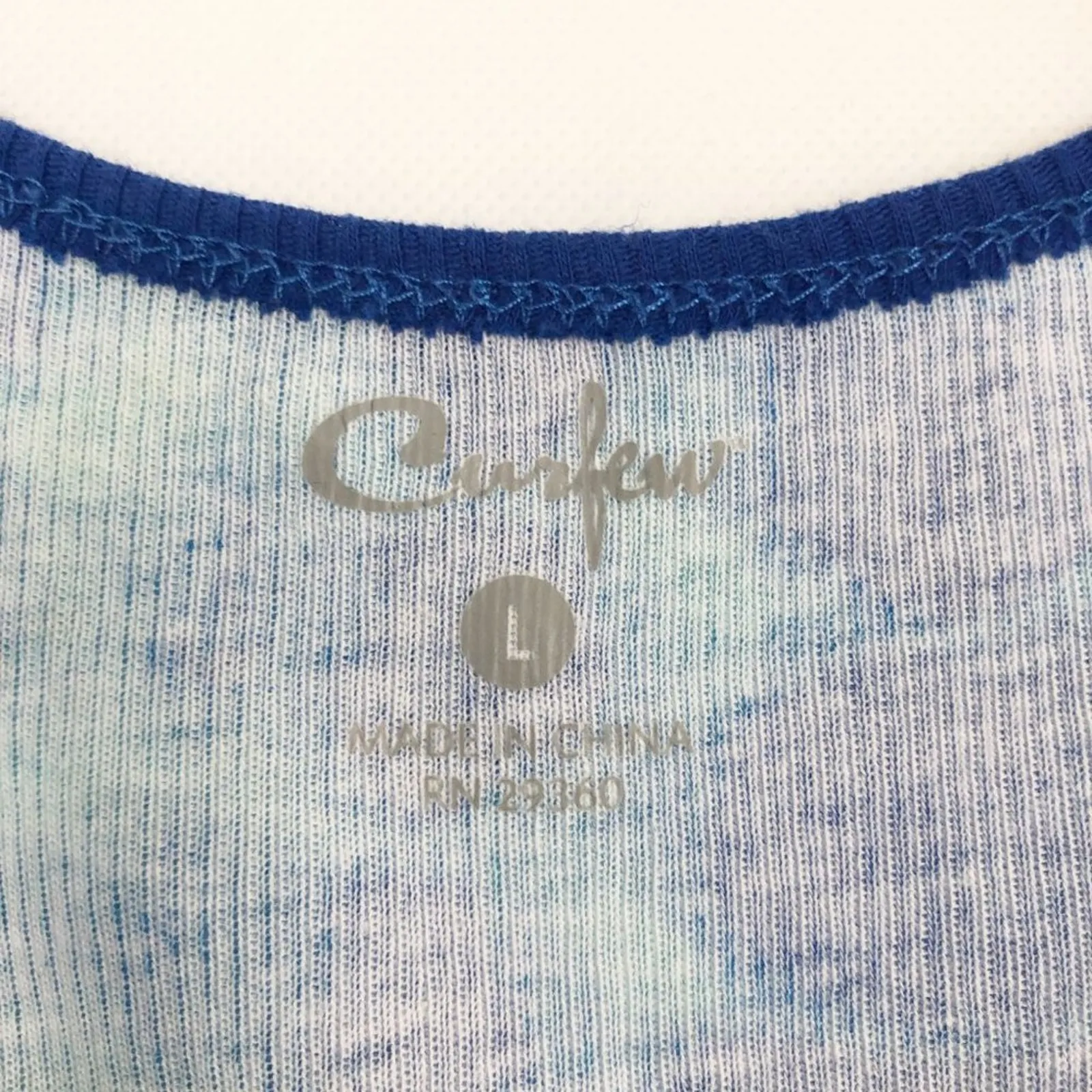 Curfew Scoop Neck Water Print Tank Top Blue Size undefined - Image 2