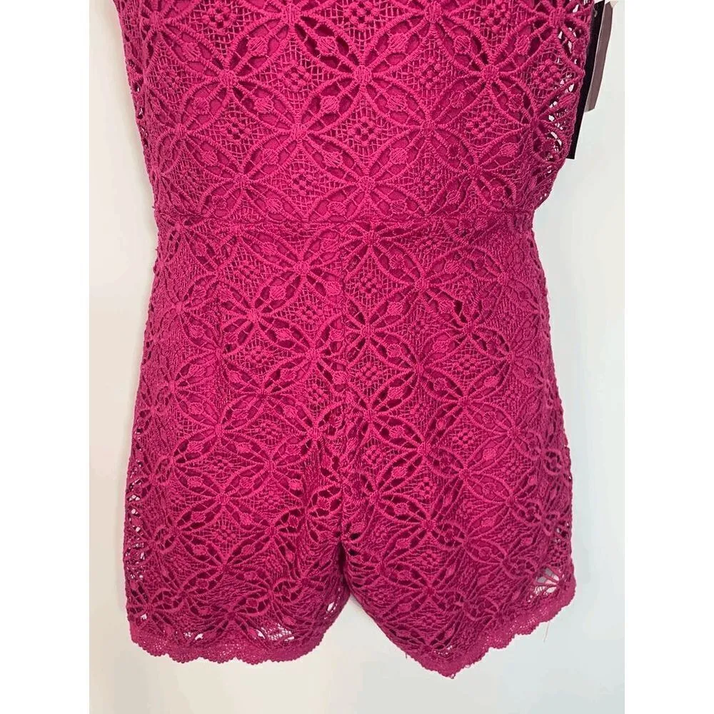 Speechless Fuchsia Lace Romper - Image 3