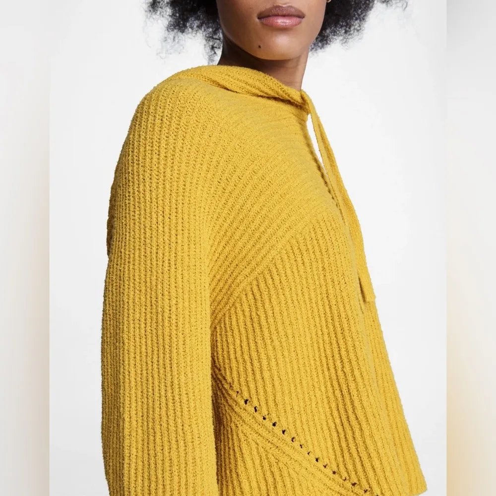 Rag & Bone sunny rib cotton crop hoodie knit - Image 3