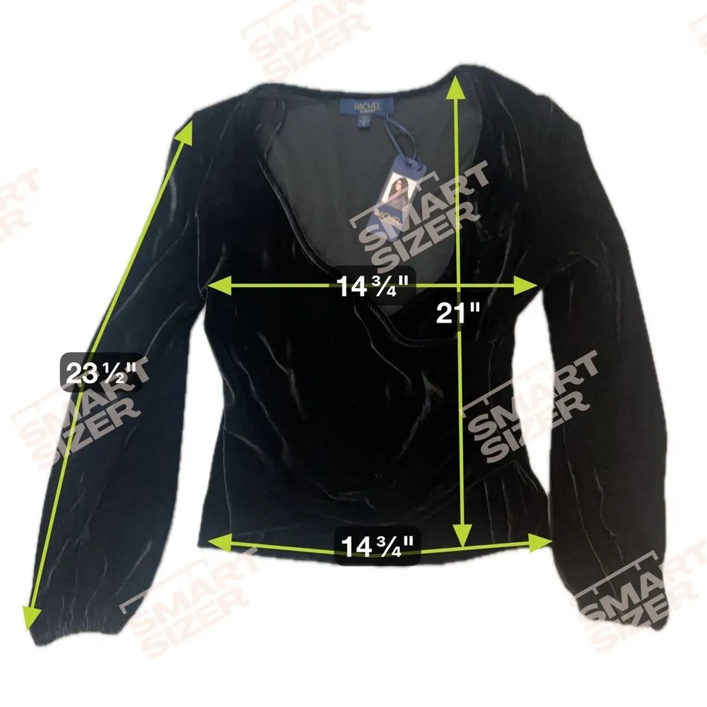 NWT Sexy Black Velvet Faux Wrap Blouse Med Whimsigoth Witchy Office Siren Corp - Image 5