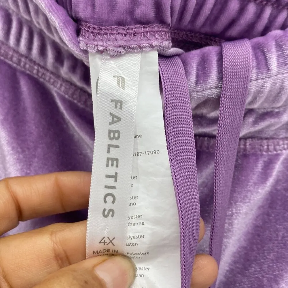 Fabletics Lavender Purple Velvet Ankle Jogger Pants athleisure comfy casual  4XL - Image 3