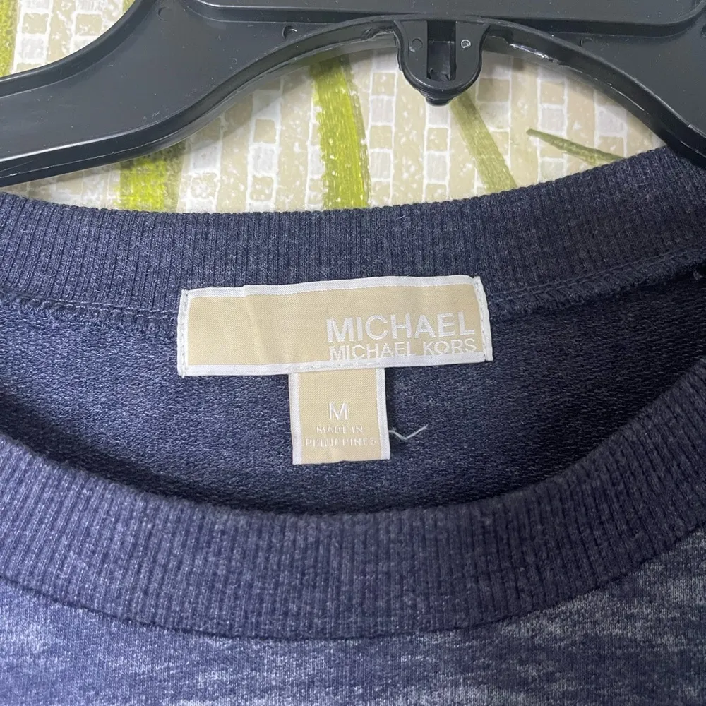 Michael Kors Logo Charm Cotton Navy blue sweatshirt - Image 4