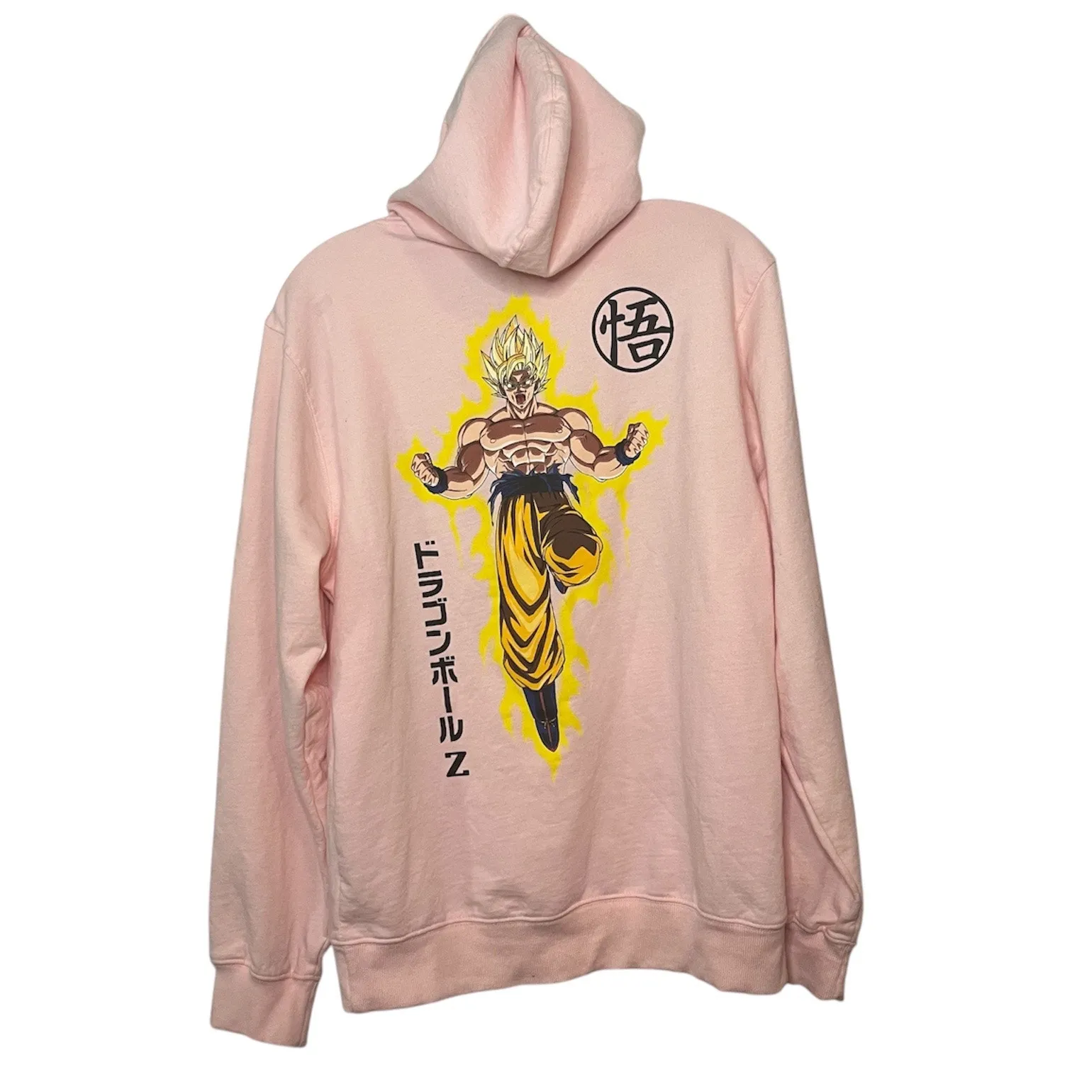 Dragon Ball Z Super Saiyan Goku Pink Hoodie Anime Graphic Pullover Sz Small Cozy - Image 5