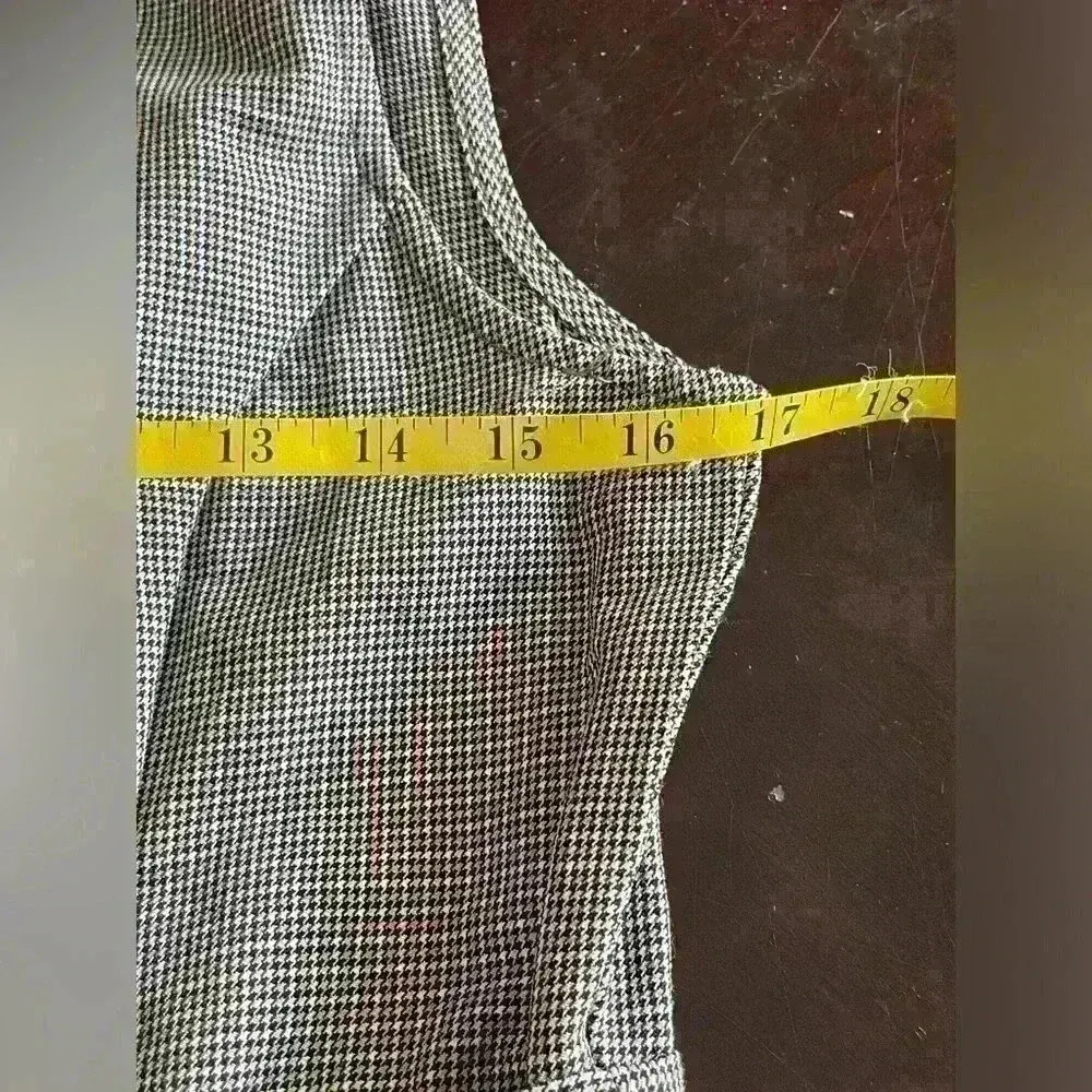 Takara Y2K Brown Houndstooth Surplice Wrap Dress Size 7 Preppy Academia Clueless - Image 10