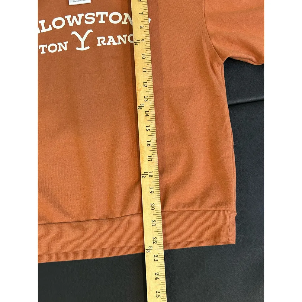 Yellowstone Crewneck Sweatshirt Size Small Orange Athletic Western - Image 7