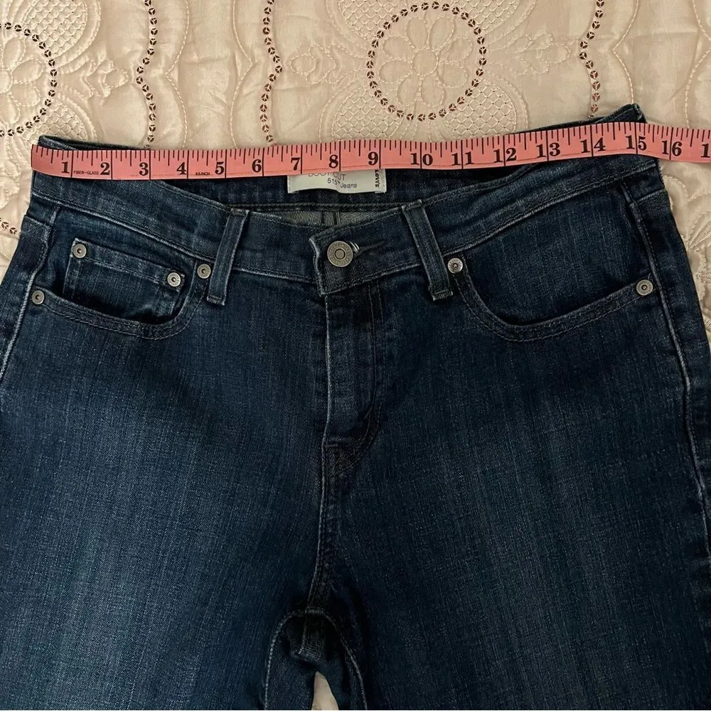 Levi’s 515 Boot Cut Dark Wash Denim Jeans Size 8 - Image 8