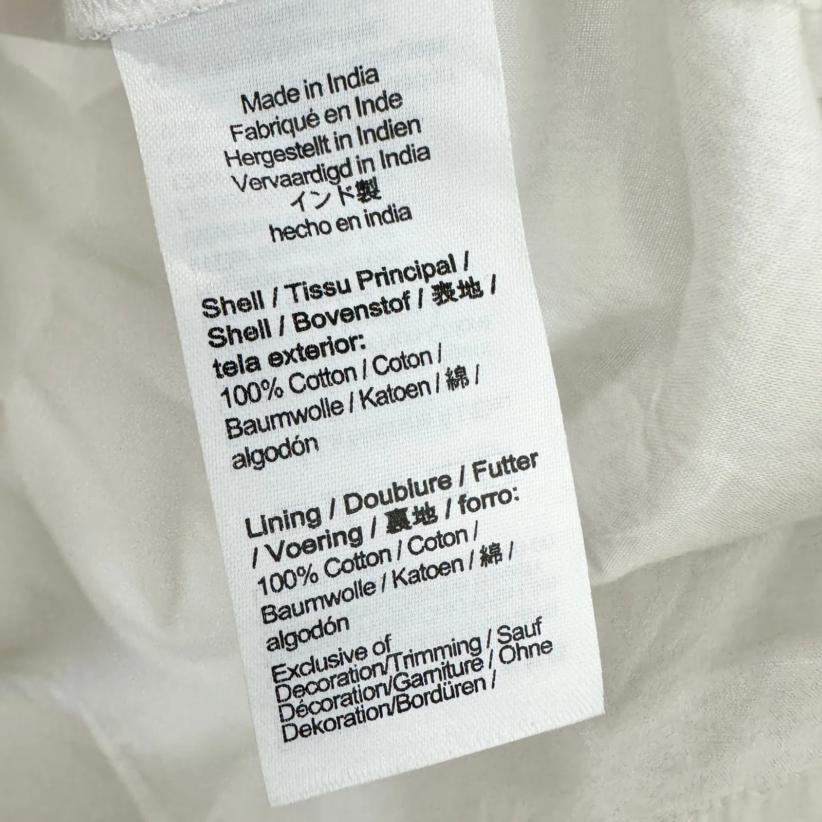 Madewell Smocked Waist Poplin Midi Skirt White A Line Cotton Pockets Large NWT - Image 13