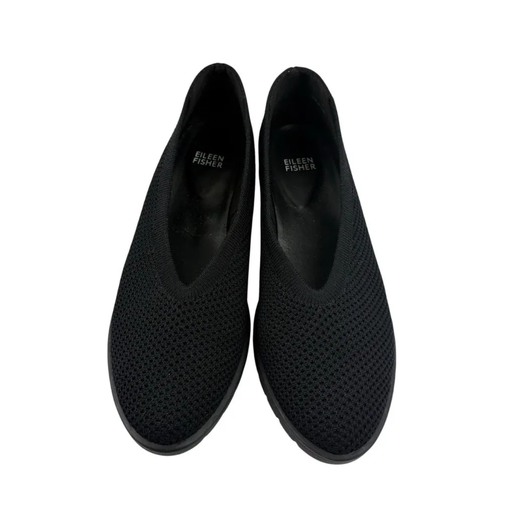 *Eileen Fisher Heaven Stretch Knit Wedge Ballet Flat Size 8.5 Black Quiet Luxury - Image 3
