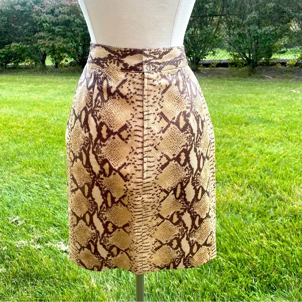 Mario Valentino Snake Print Leather Women's Skirt - Image 3