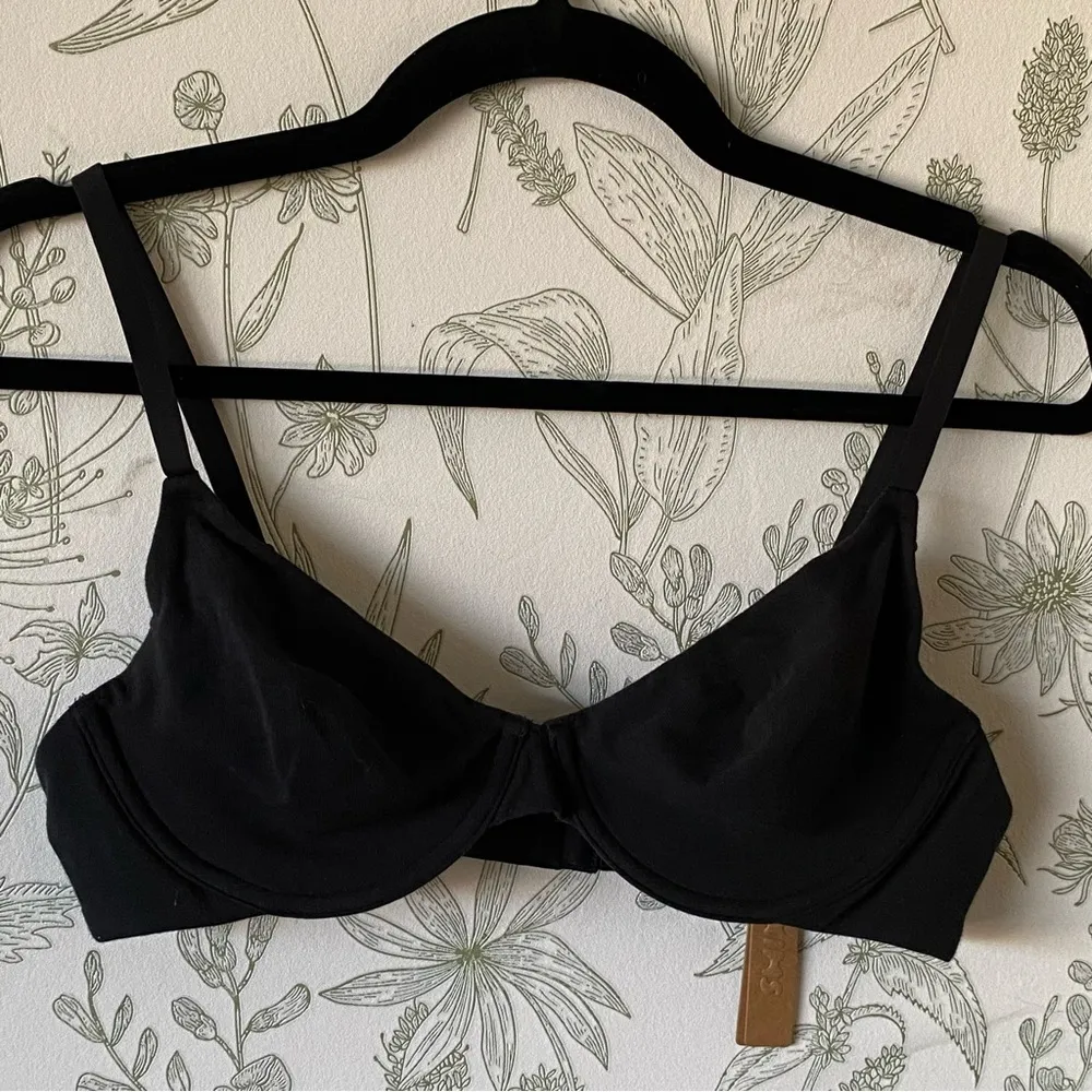 SKIMS  Cotton Jersey‎ Mesh Lining Underwire Bra Soot Size 36DD - Image 6