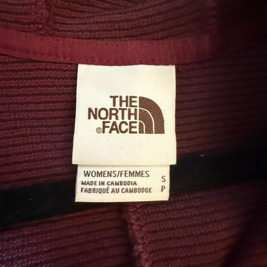 The North Face Maroon Full-Zip Jacket Hoodie Sweater Women’s S Sibley fleece - Image 6