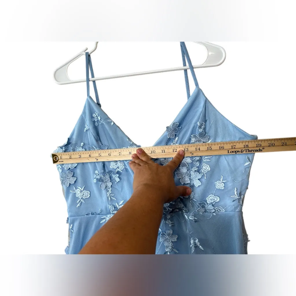 Lulu's Rare Presence Powder Blue 3D Floral Surplice Maxi Dress,Size XL,NWT - Image 8