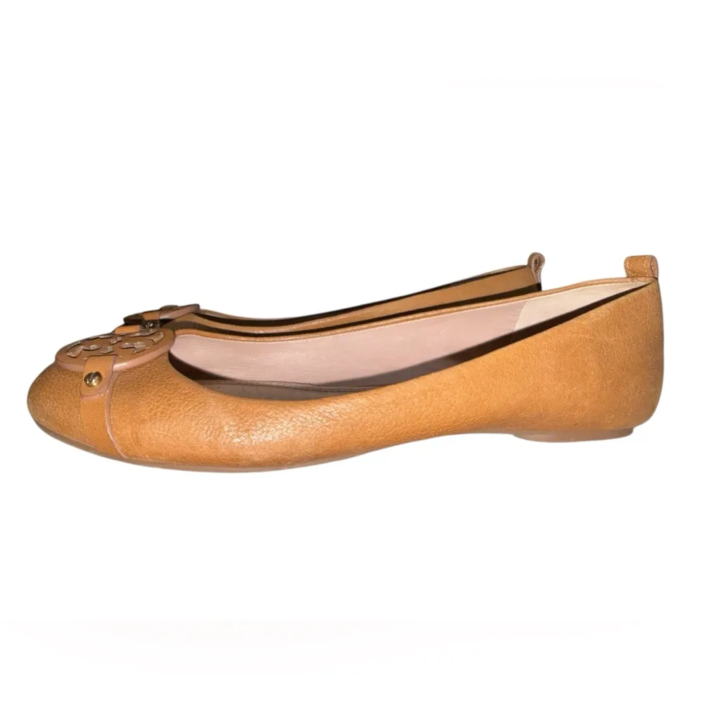 Tory Burch Mini Miller Ballet Flats – Tan Leather - Size 8M - Image 4