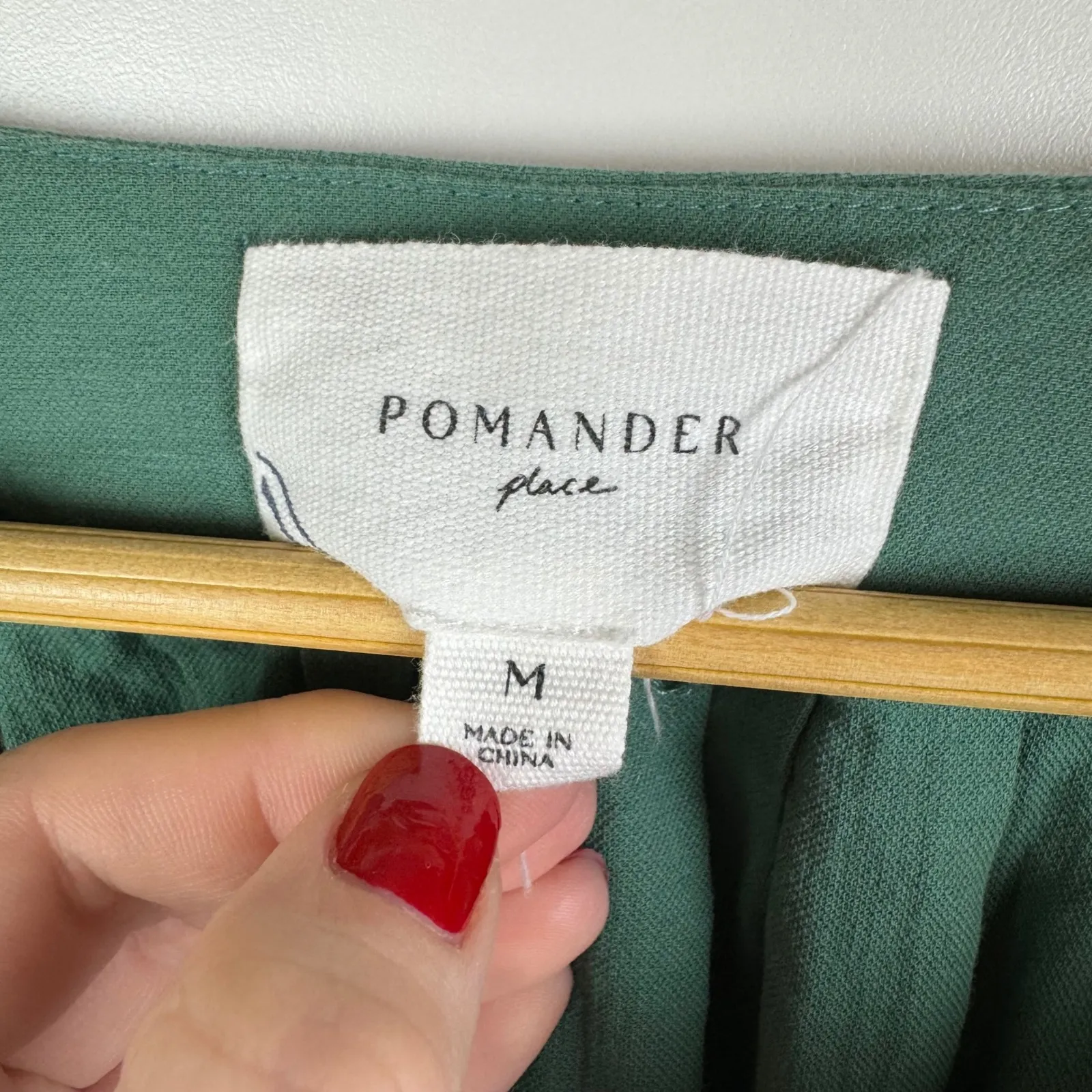 Pomander Place Tuckernuck‎ Pleated Mini Dress Medium Green V - Image 6