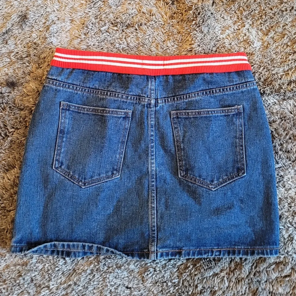 🔥SALE🔥Dance & Marvel Distressed Destroyed Orange Trim Mini Skirt L - Image 6