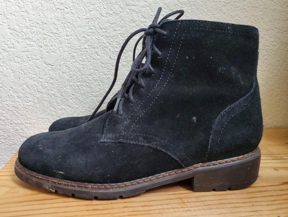 Blondo Women's Size 6M Black Leather Waterproof Side Zip Lace-Up Ankle B… - Image 2