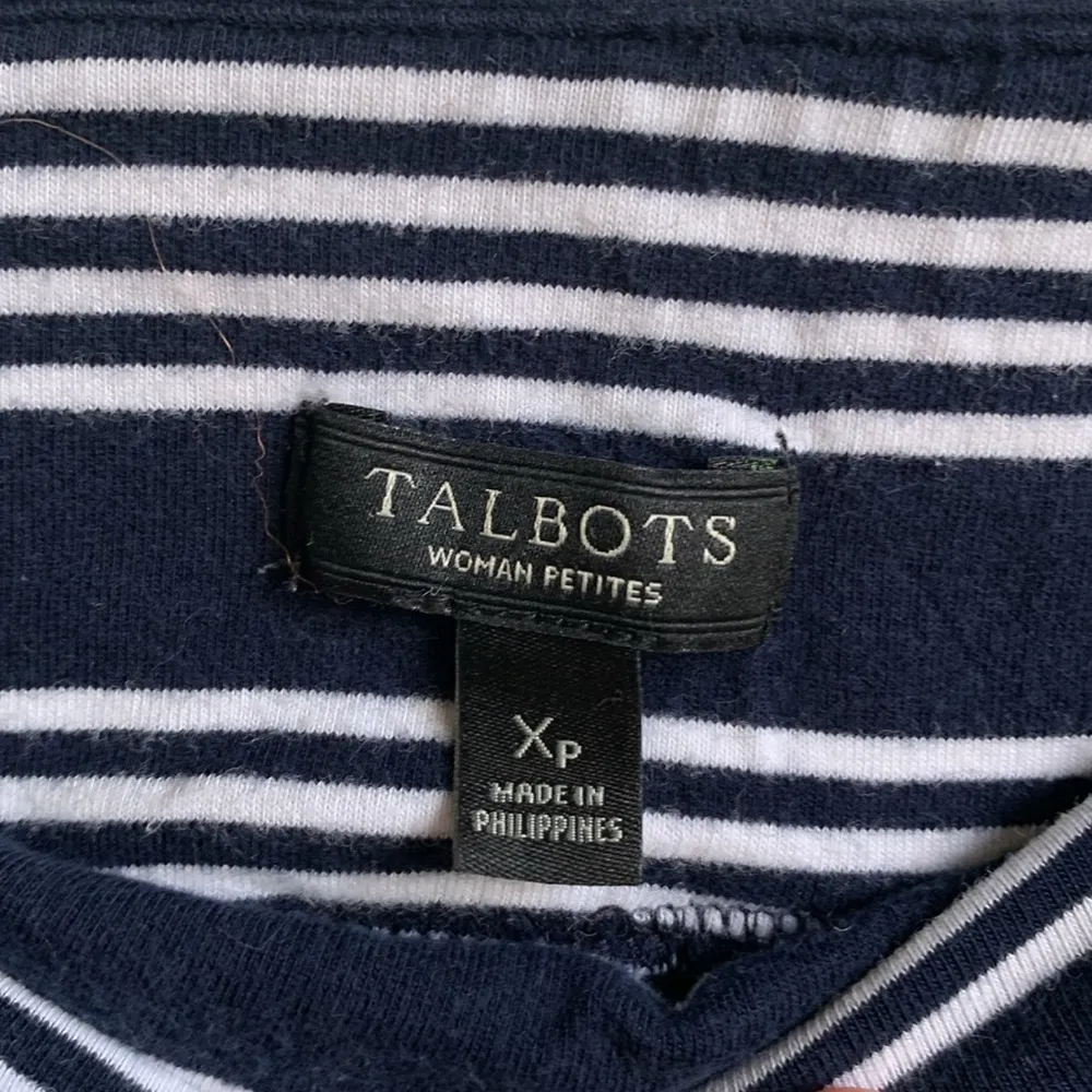 Talbots Petite Pull On Stretch Jersey Maxi Skirt (Sz XP) Nautical Navy & White - Image 3