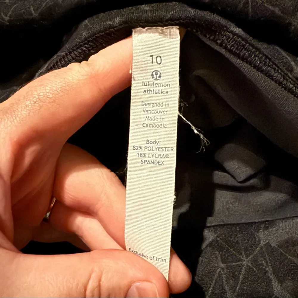 Lululemon Wunder Under Crop II *Full-On Luon (Roll Down) Star Crushed Coal Black - Image 6