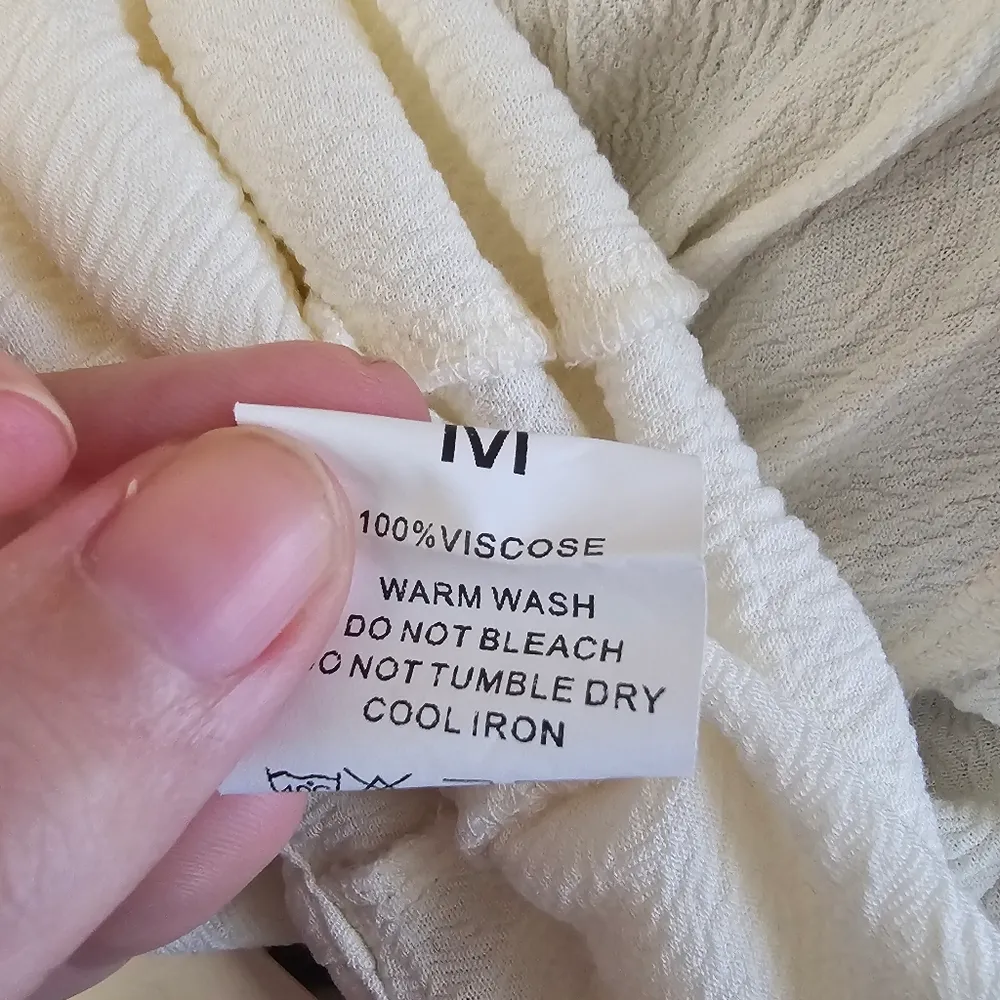 John Moon Embroidered Western Boho Button Down Fringe Tassel Shirt White Size M - Image 7