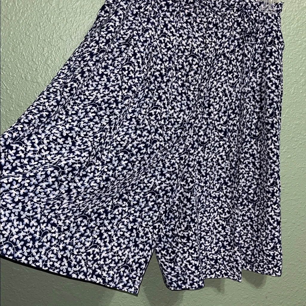 Vintage 100% silk floral prairie modest shorts split skirt high waisted boho Size L - Image 5