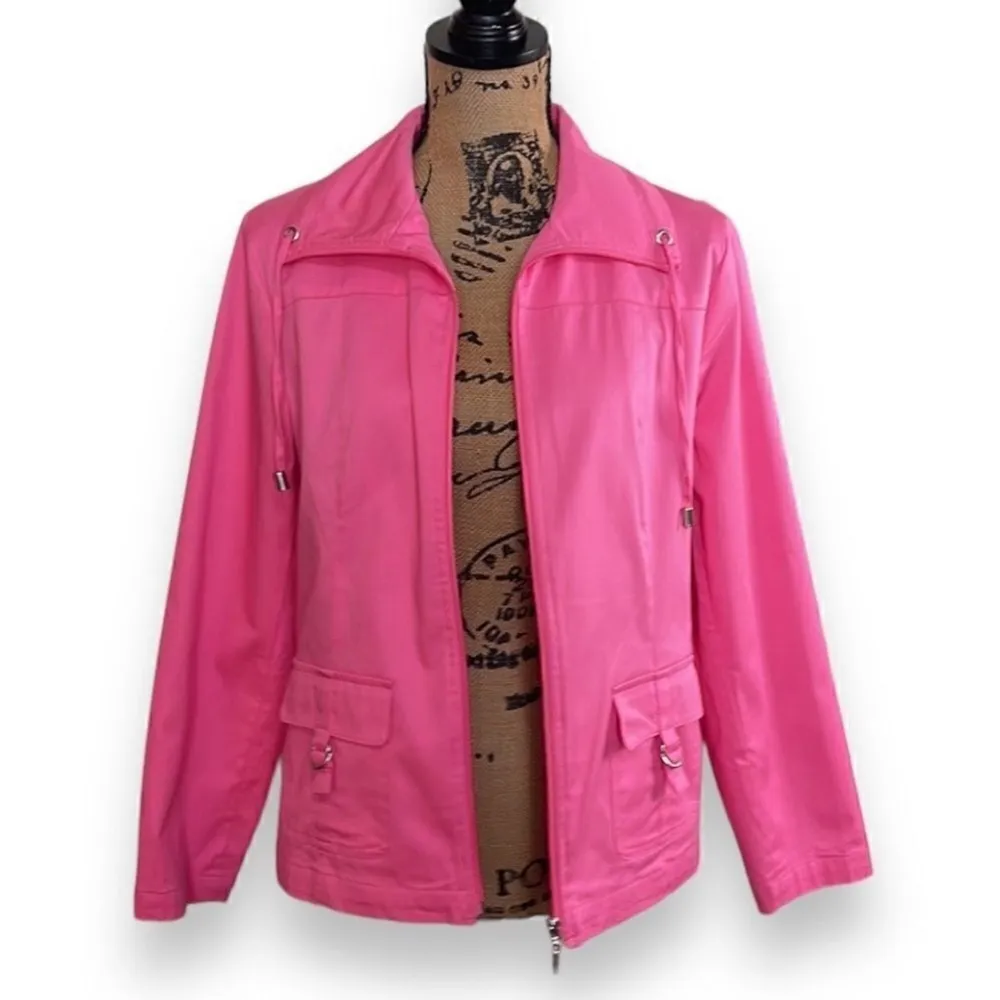 Pink Spring Jacket Women’s Size Petite Medium Studio Works Petite Lined - Image 3