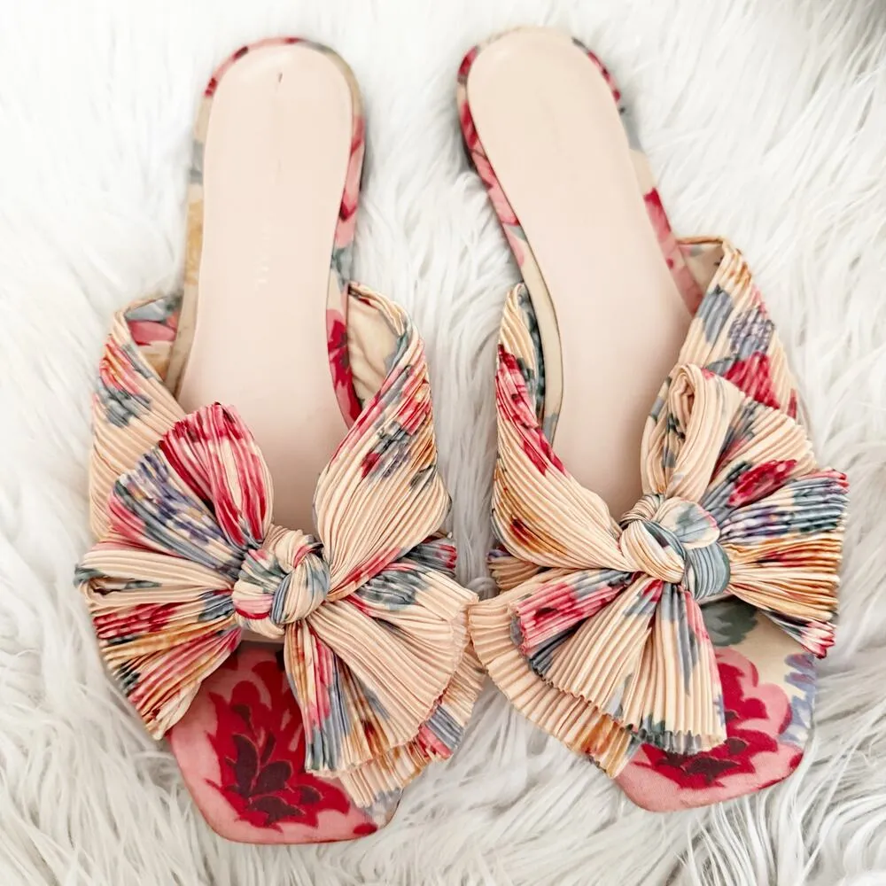 LOEFFLER RANDALL x ANTHROPOLOGIE | Daphne Floral Pleated Flat Sandals | Size 8.5 - Image 3