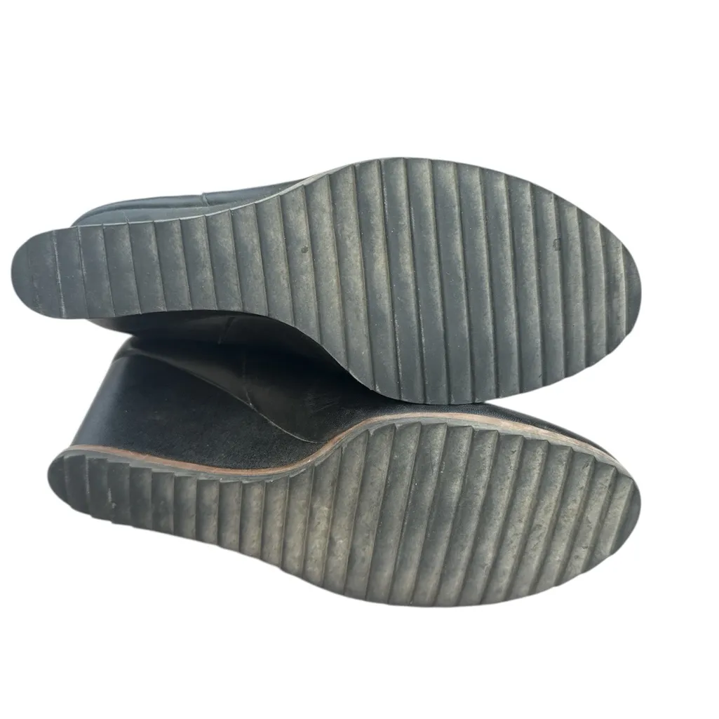 Black Leather Ankle Boots size 6.5 womans - Image 4