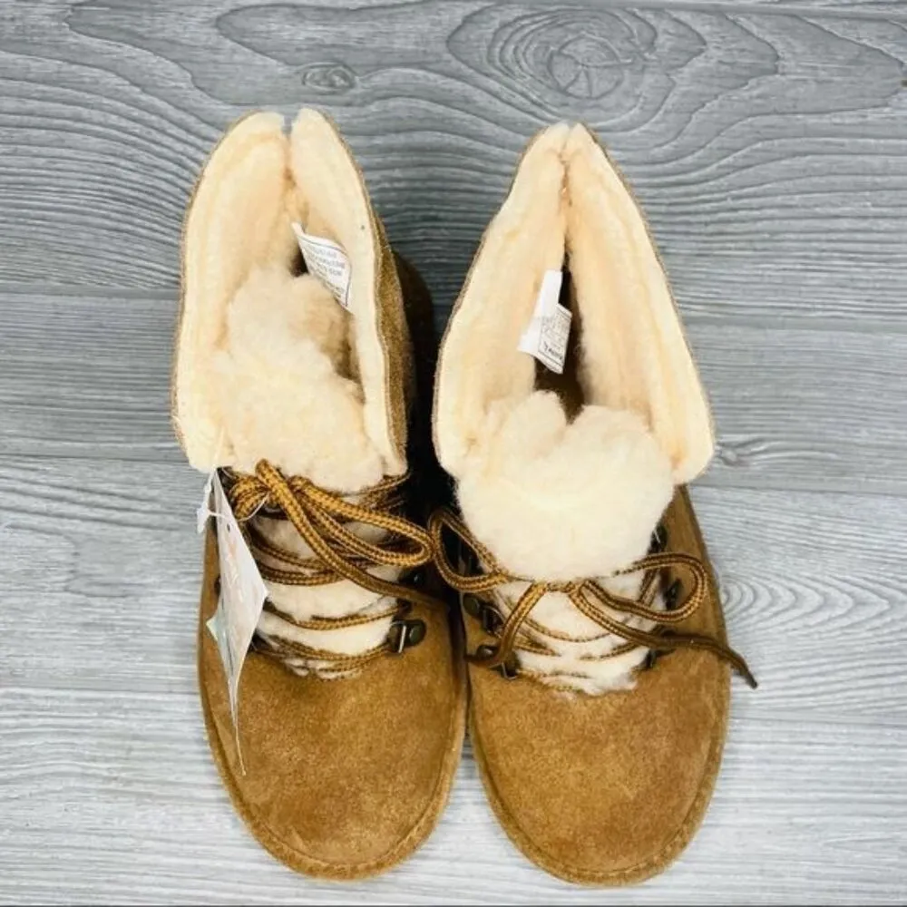 Bearpaw Kerri Suede Lace-up Boots shoes NeverWet suede wide 7 brown winter - Image 4