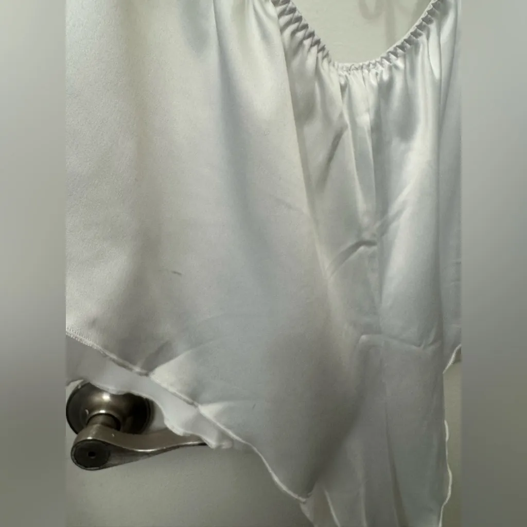 NWOT Skims White Satin & Lace Trim Cut Out Bodysuit - Image 5