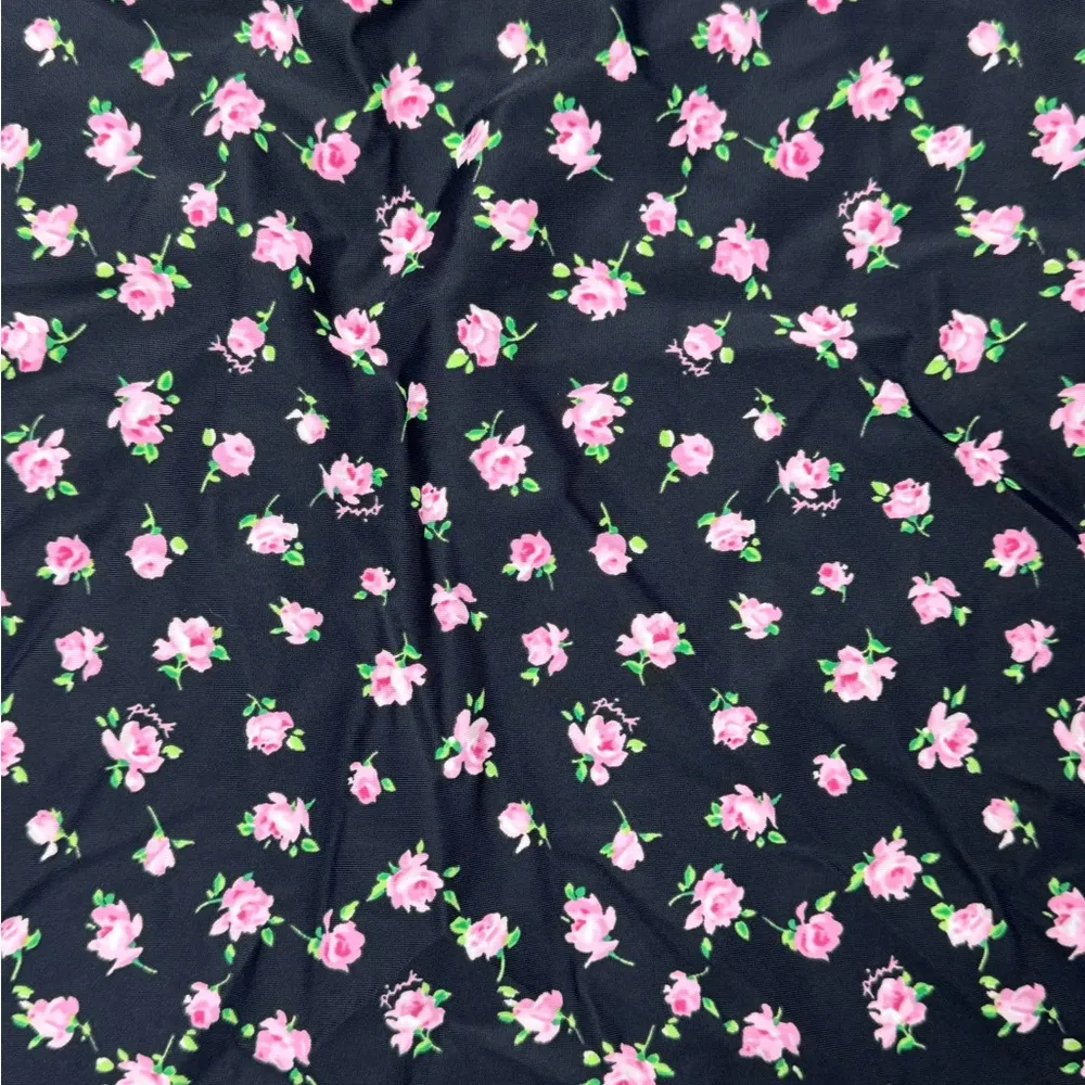 PiNK Victoria’s Secret Black Roses Swim Cover Up Skirt Medium - Image 5