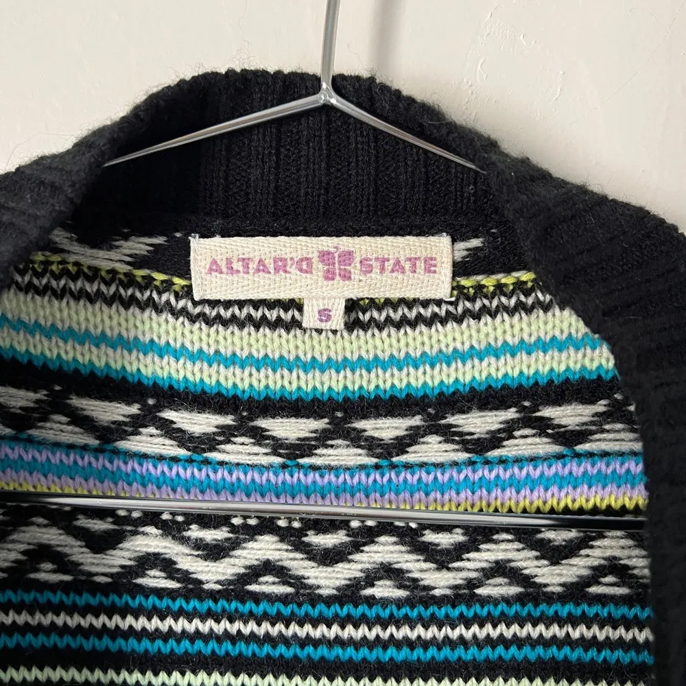 Altar’d State Aztec Stripe Oversized Long Open Cardigan Sweater Size S - Image 4