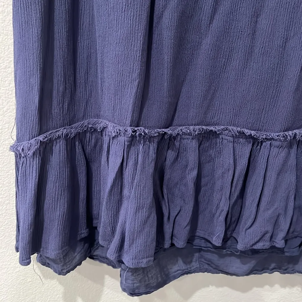 Daytrip Blue Woven Flowy Mini Dress | Large - Image 5