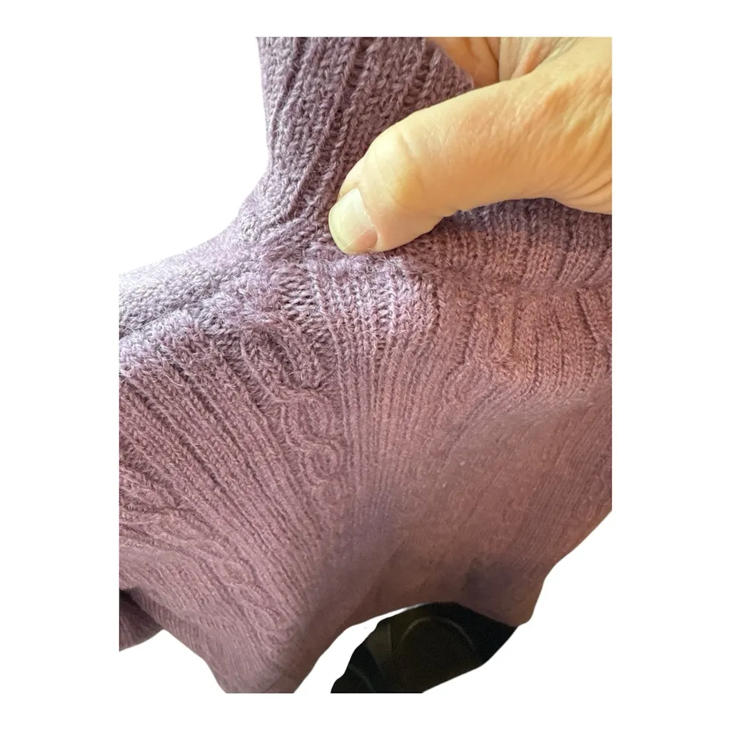 Pendleton 100% Virgin Wool Zip Up Sweater Jacket Purple Cable Knit L Size L - Image 5