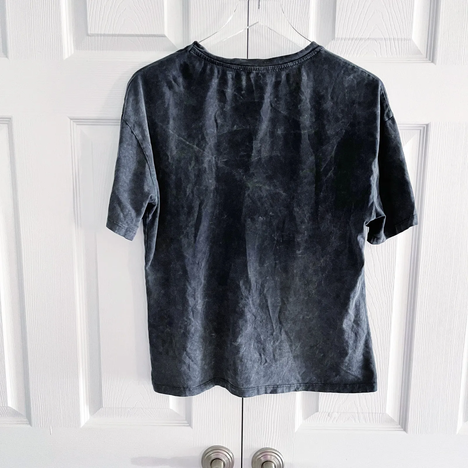 Zara Paisley Gray Grunge Short Sleeve T-shirt - Image 6