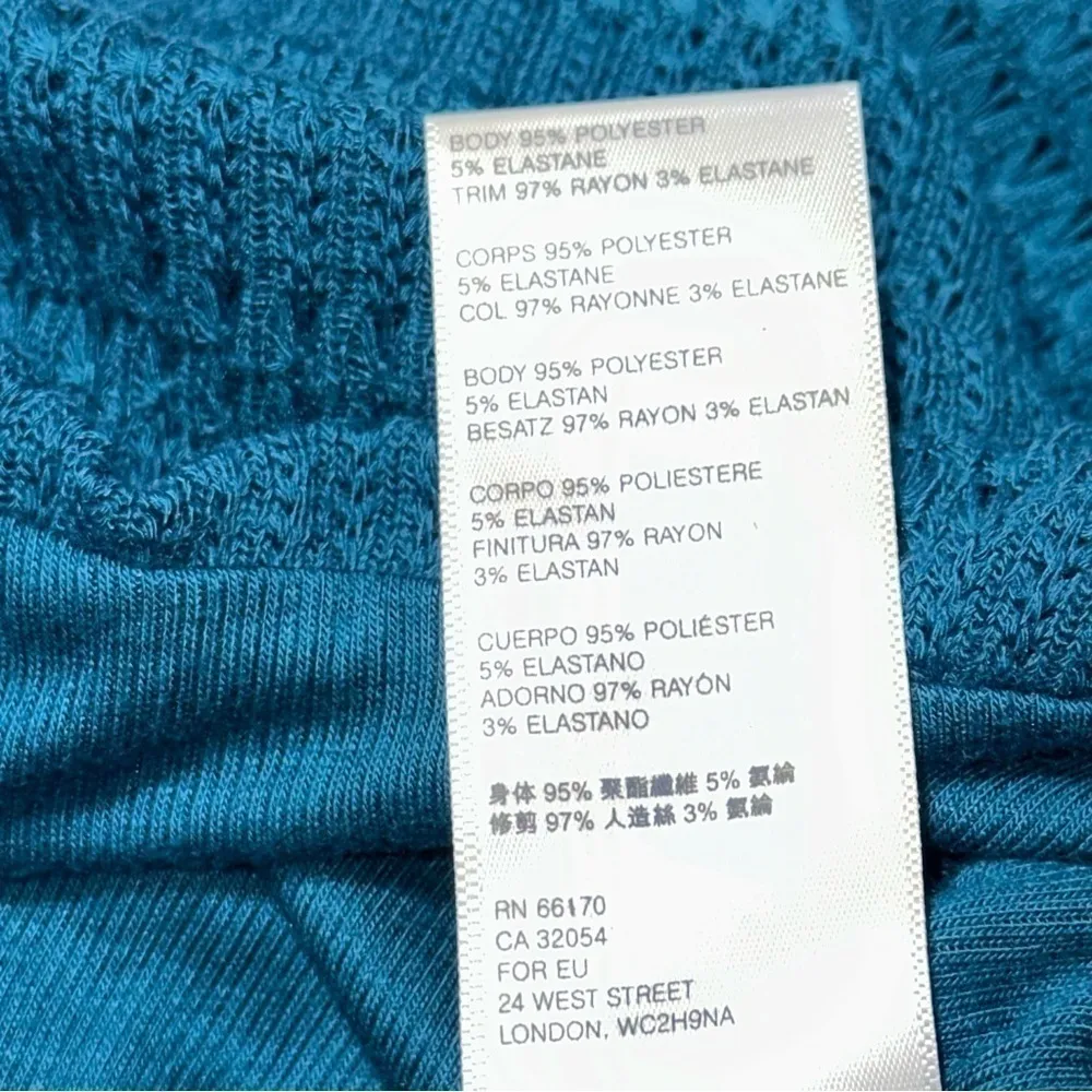 Free People Women’s Size XS Teal Blue Green Sistine Hacci Knit 2 In 1 Sweater - Image 9