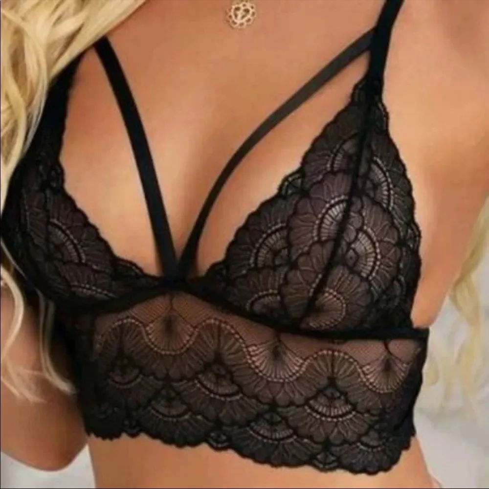 Lace Floral Harness Bralette Bra New Size S M or L - Image 5