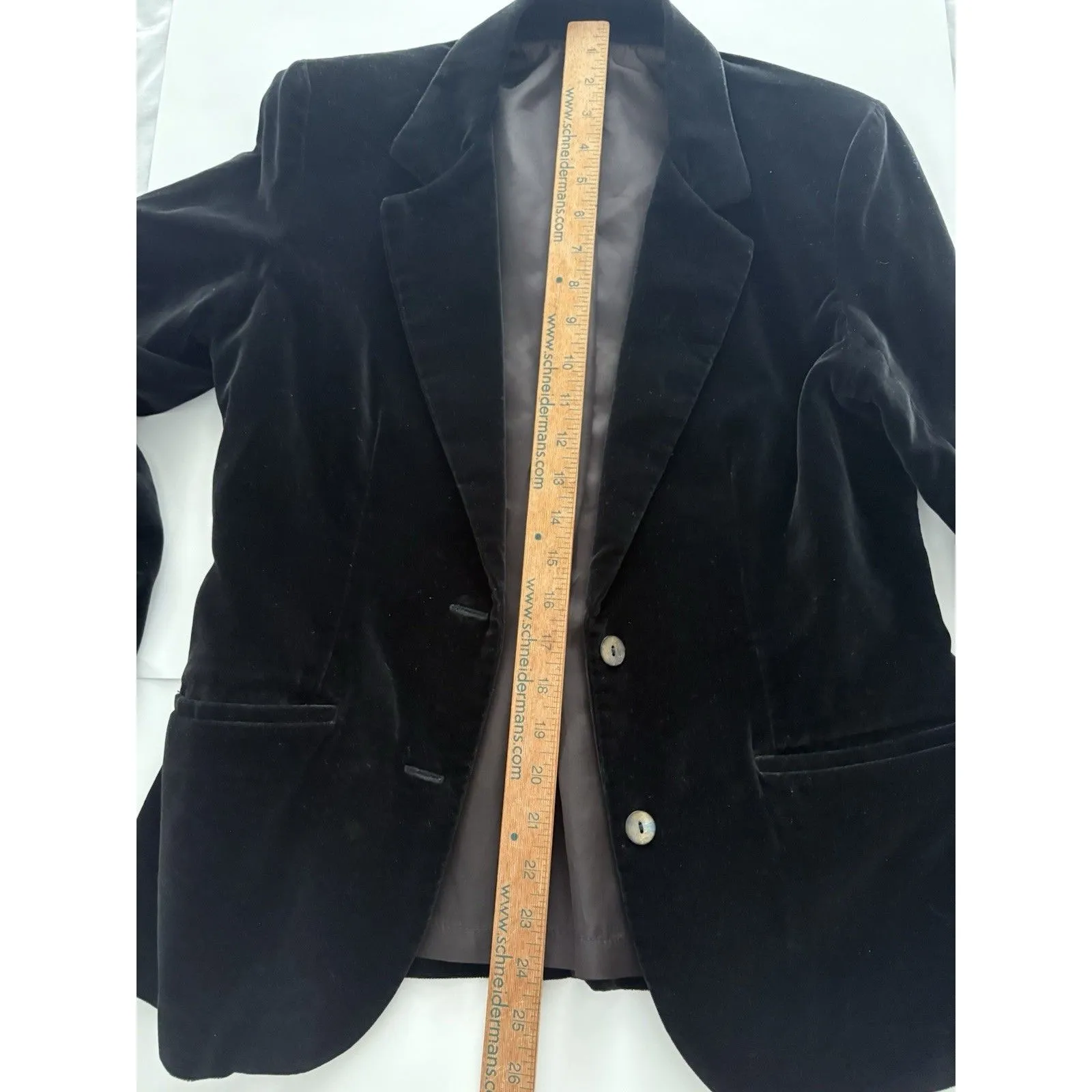 Vintage Black Velvet Blazer Size 9 Two Button Dark Romance GothV Victorian - Image 7