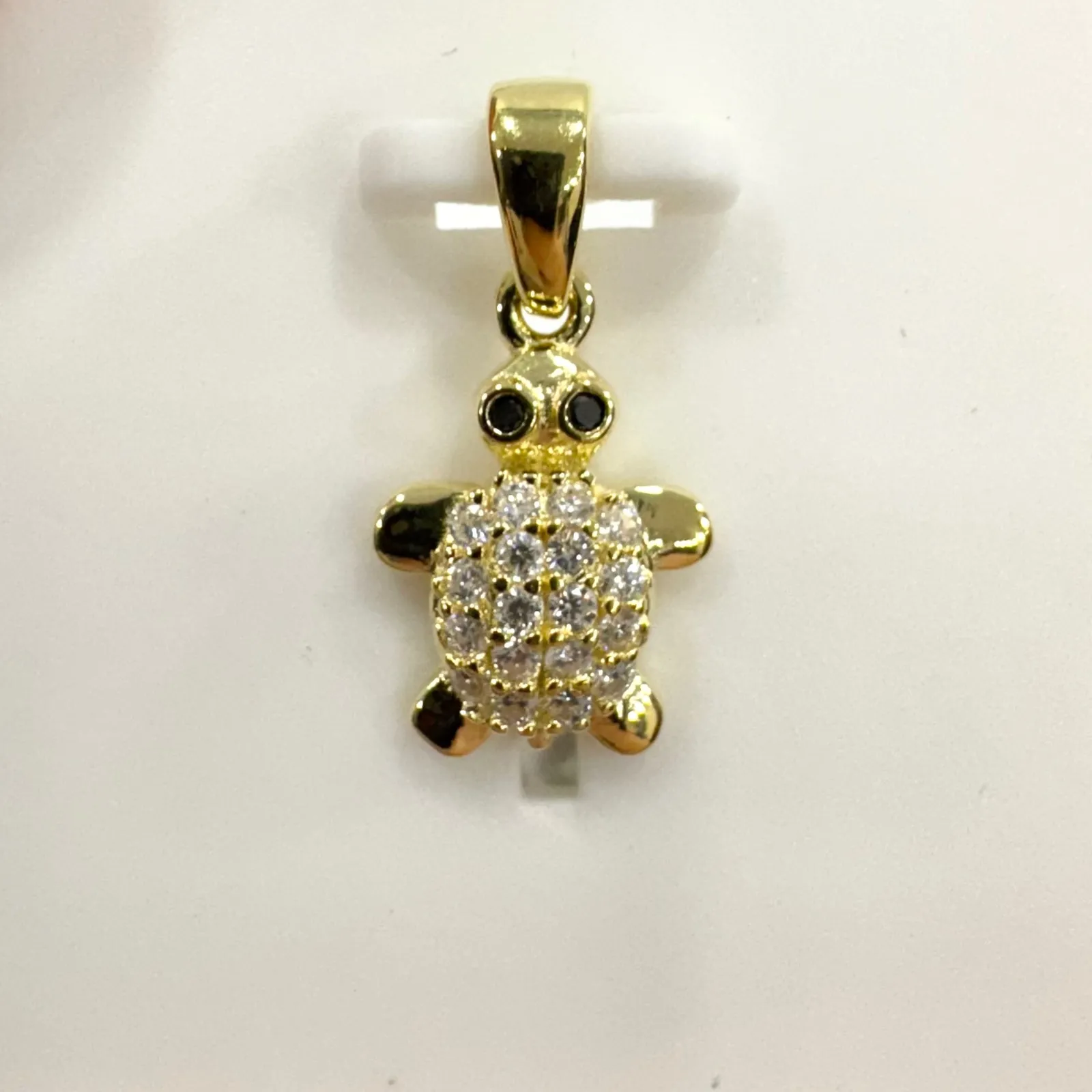 14k Gold Plated 925 Sterling Silver Turtle Necklace Pendant Moissanite Gemstones - Image 7